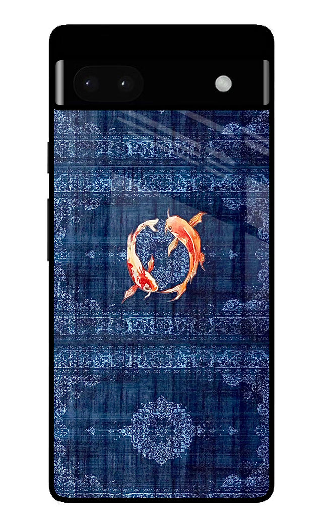 Koi Blue Google Pixel 6A Glass Case