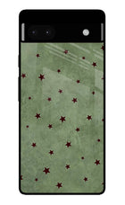 Green Stars Google Pixel 6A Glass Case