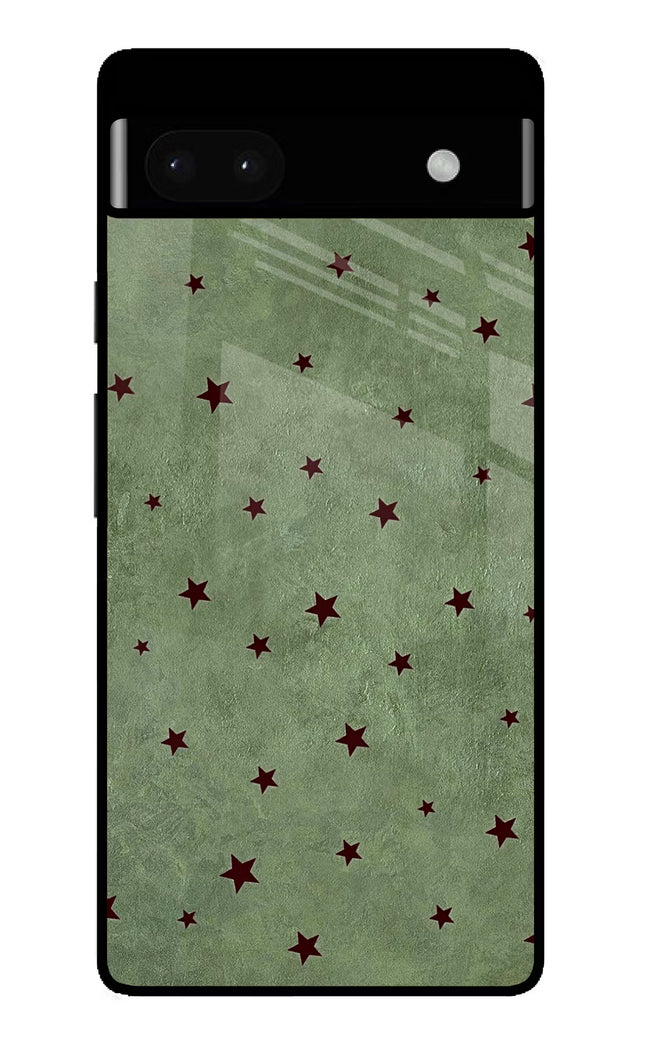 Green Stars Google Pixel 6A Glass Case