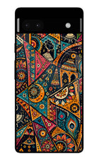 Folk Print Google Pixel 6A Glass Case