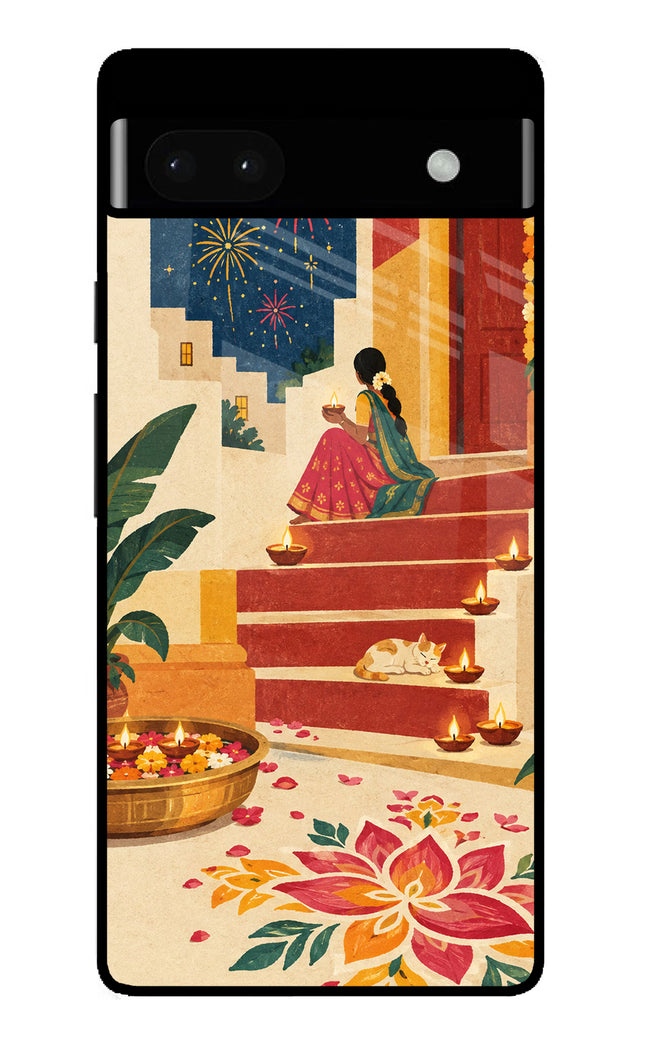 Diwali Rangoli Google Pixel 6A Glass Case