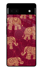 Maroon Elephant Google Pixel 6A Glass Case