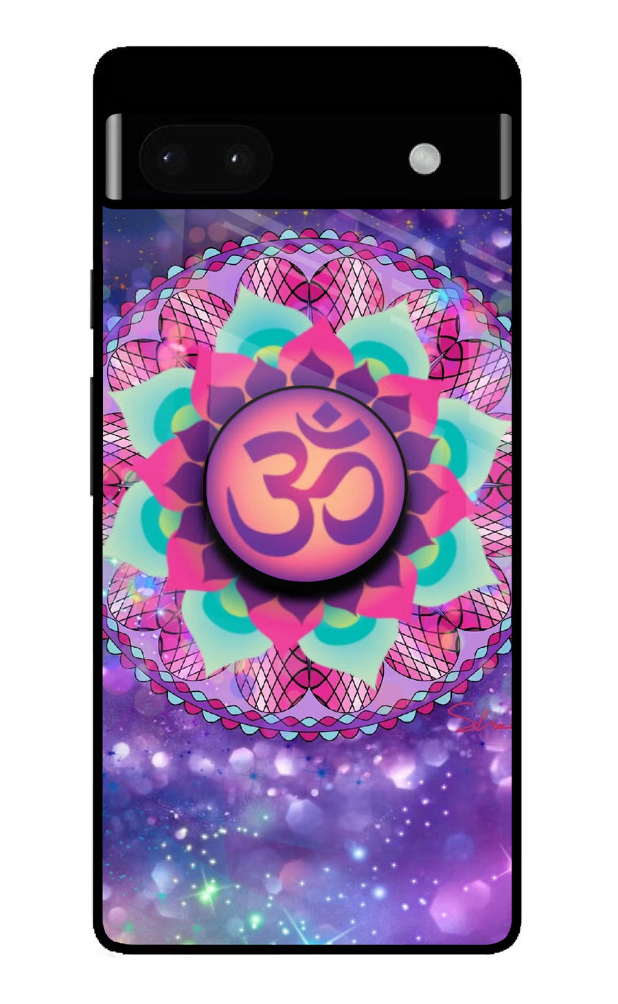Om Purple Google Pixel 6A Pop Case, Glass case