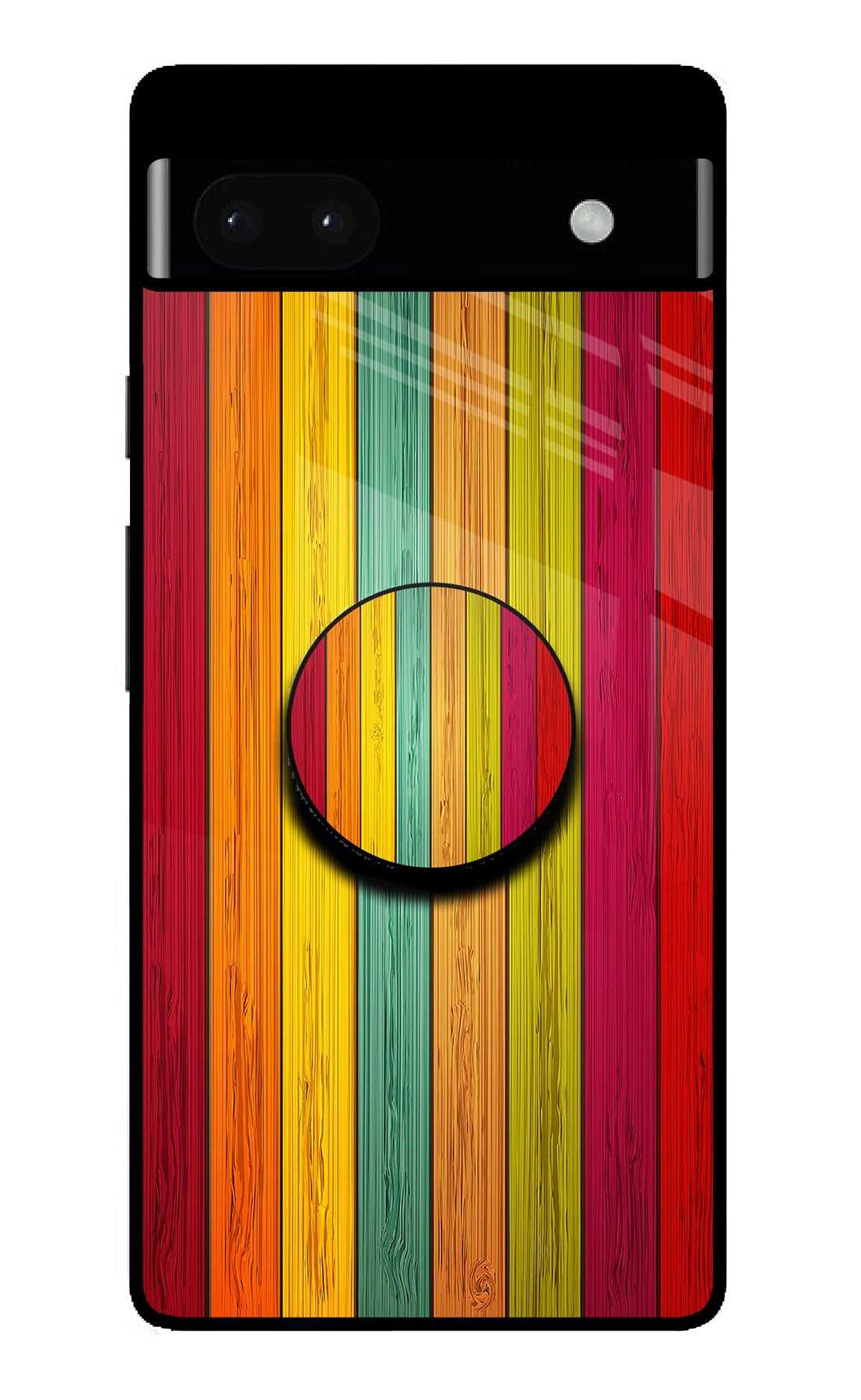 Multicolor Wooden Google Pixel 6A Pop Case