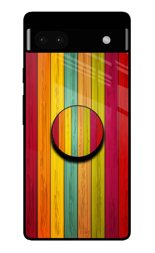 Multicolor Wooden Google Pixel 6A Glass Case