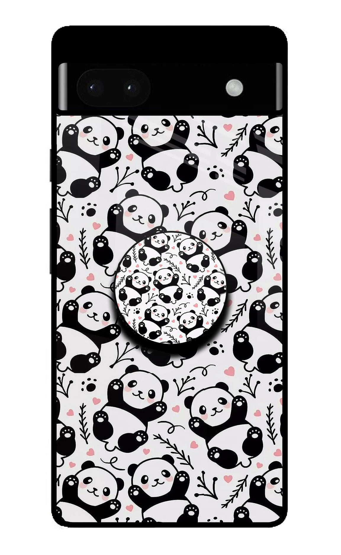 Cute Panda Google Pixel 6A Glass Case