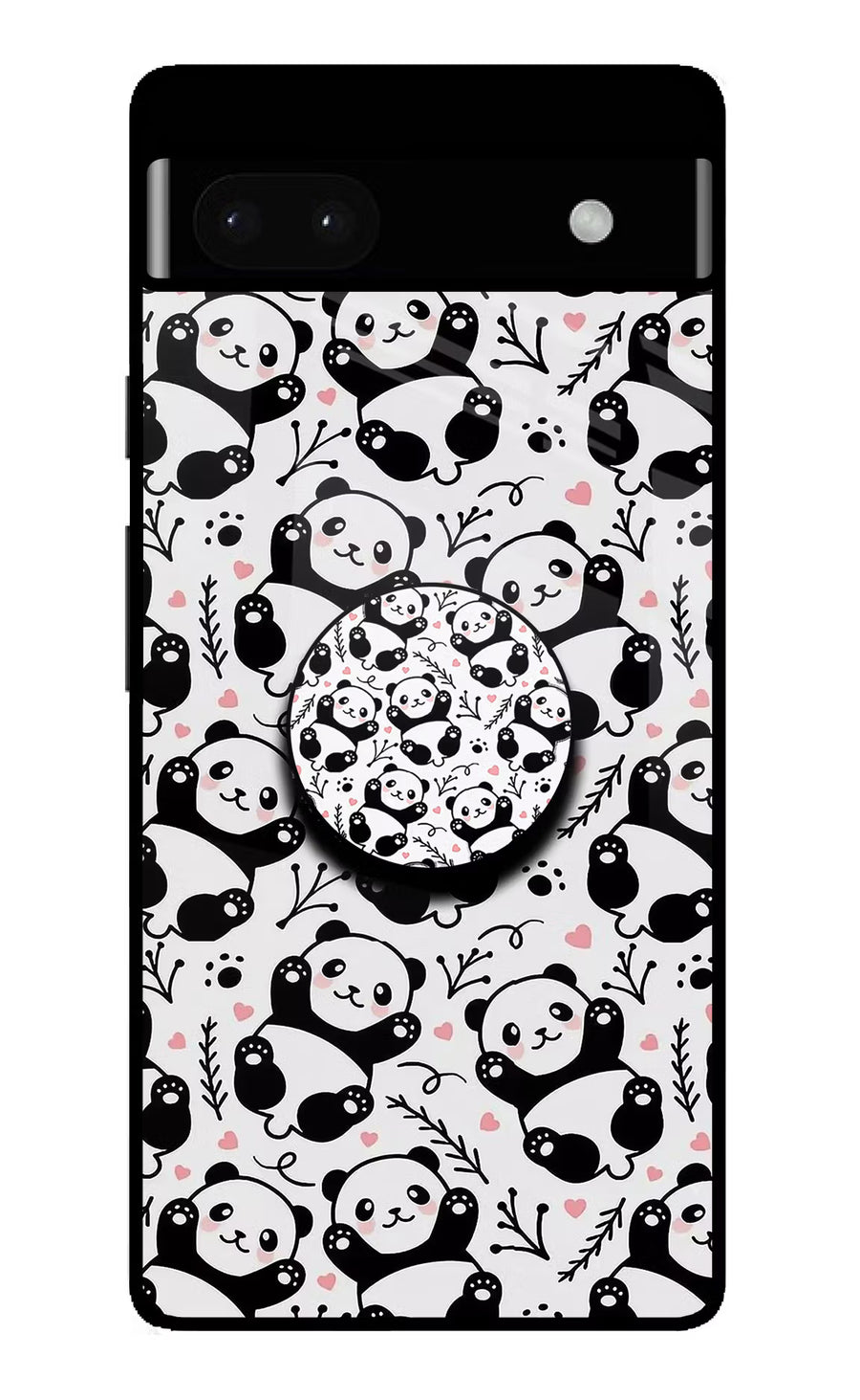 Cute Panda Google Pixel 6A Pop Case, Glass case