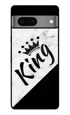 King Google Pixel 7 Glass Case Back Cover by Casekaro