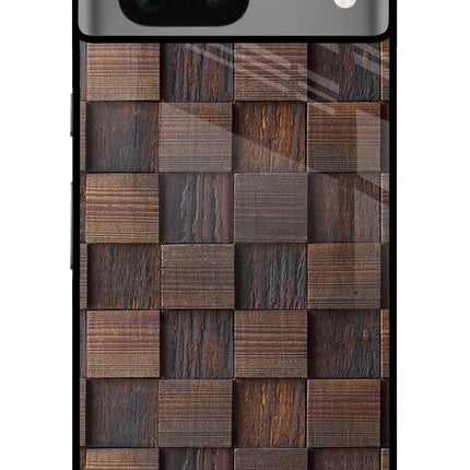 Wooden Cube Design Google Pixel 7 Glass Case