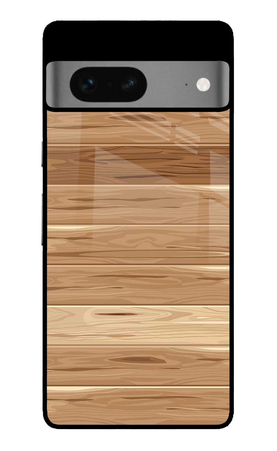 Wooden Vector Google Pixel 7 Glass Case Back Cover by Casekaro
