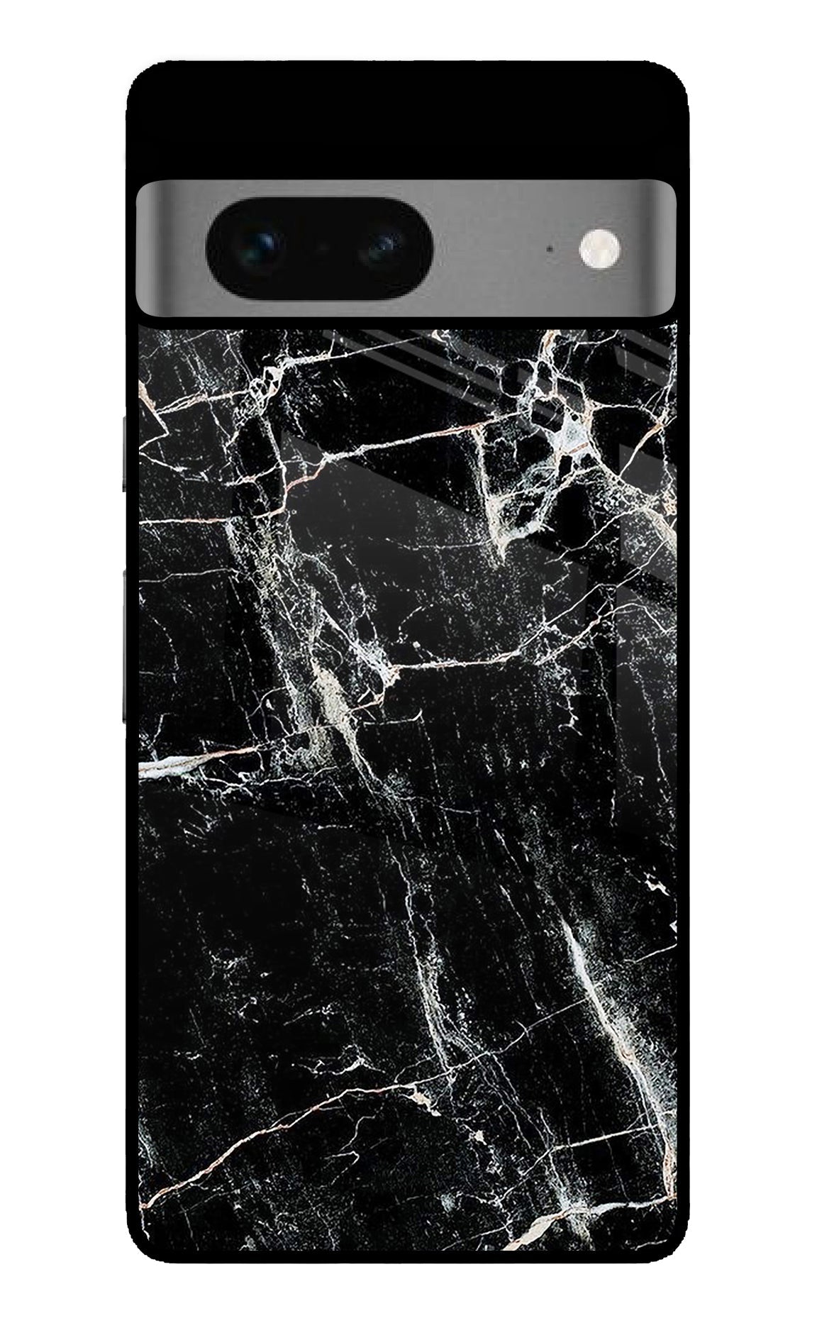 Black Marble Texture Google Pixel 7 Glass Case