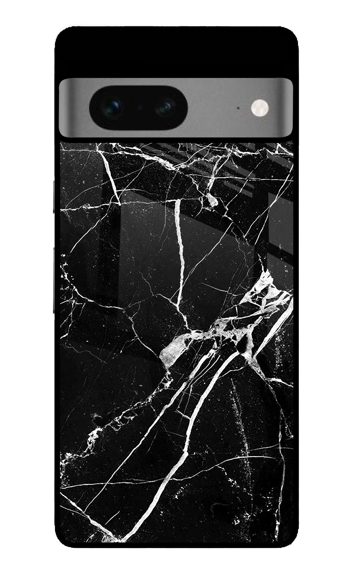 Black Marble Pattern Google Pixel 7 Back Cover