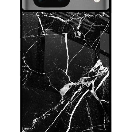 Black Marble Pattern Google Pixel 7 Glass Case