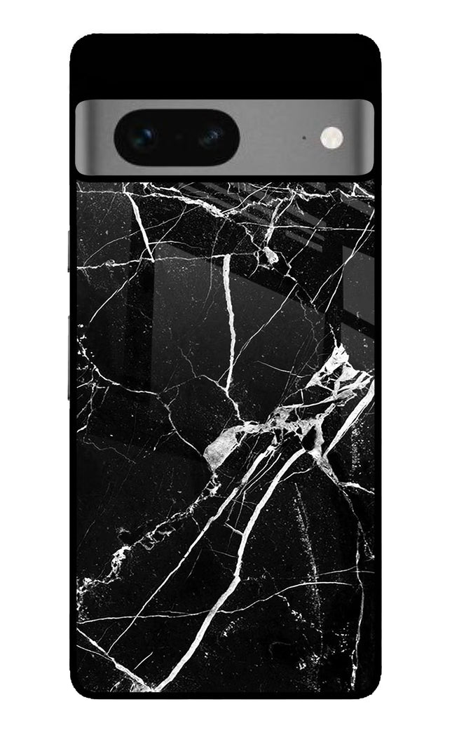Black Marble Pattern Google Pixel 7 Glass Case