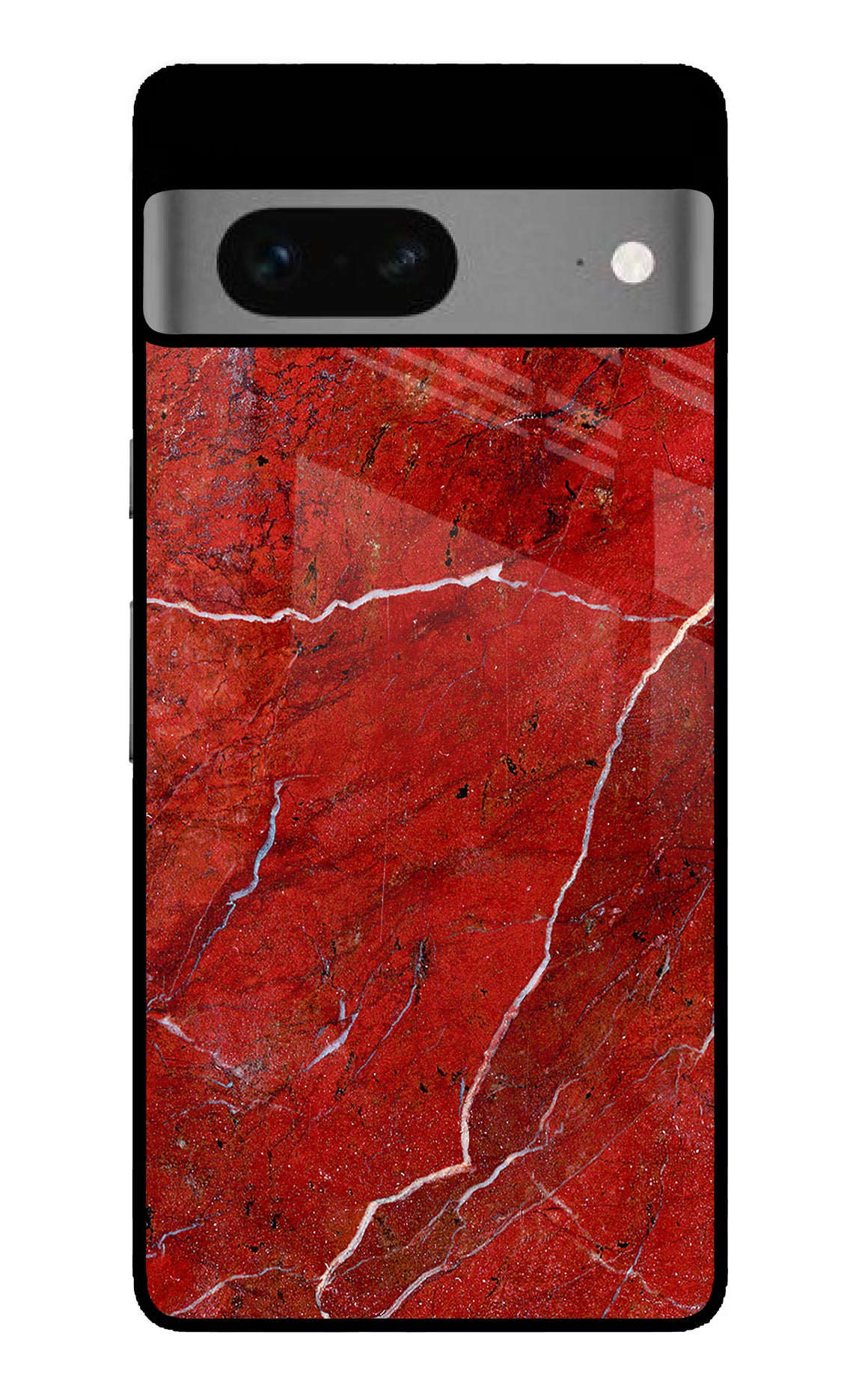 Red Marble Design Google Pixel 7 Glass Case