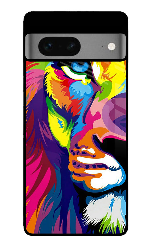 Lion Half Face Google Pixel 7 Glass Case