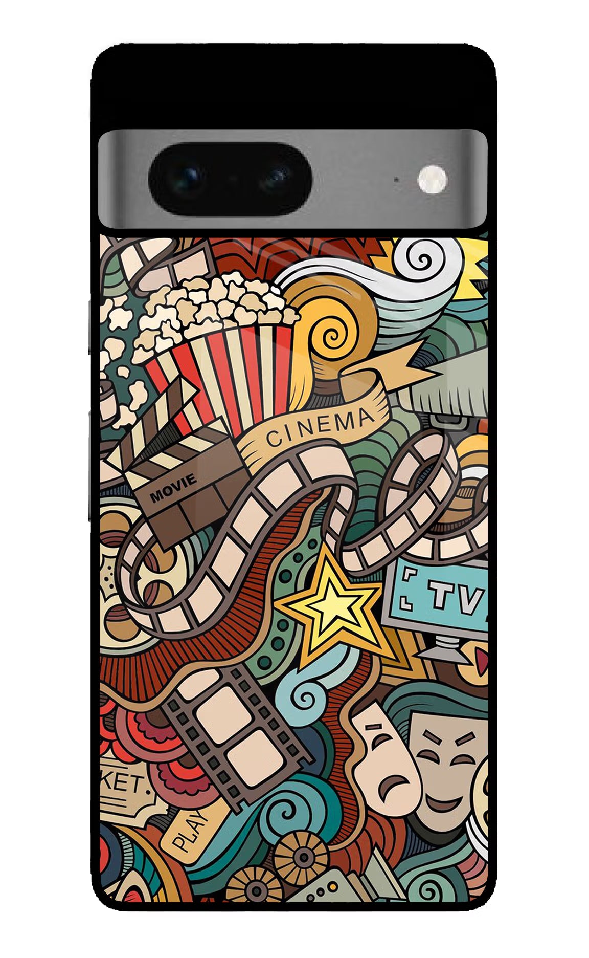 Cinema Abstract Google Pixel 7 Glass Case Back Cover by Casekaro