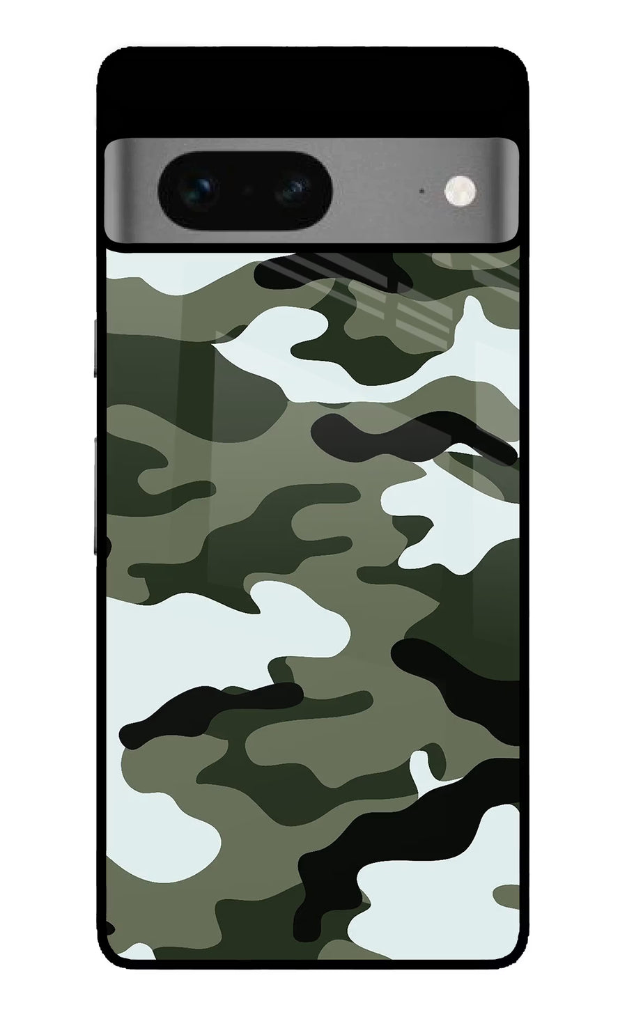 Camouflage Google Pixel 7 Back Cover, Glass case