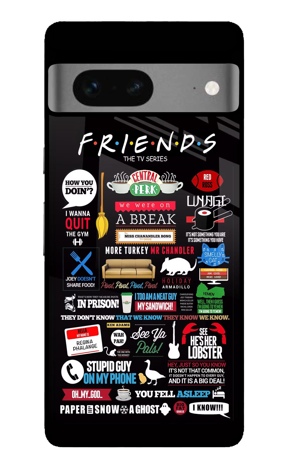 FRIENDS Google Pixel 7 Glass Case Back Cover by Casekaro