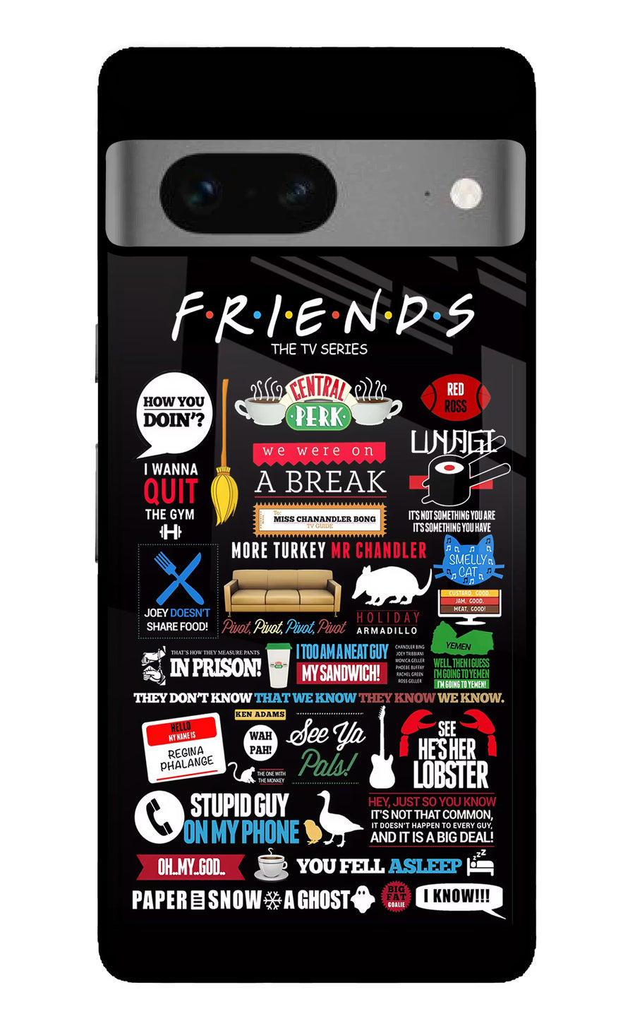 FRIENDS Google Pixel 7 Back Cover, Glass case