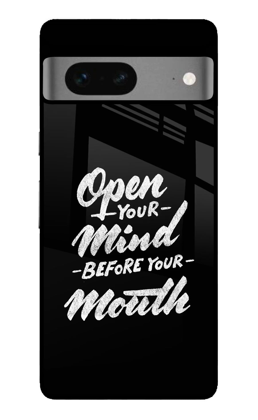Open Your Mind Before Your Mouth Google Pixel 7 Back Cover, Glass case