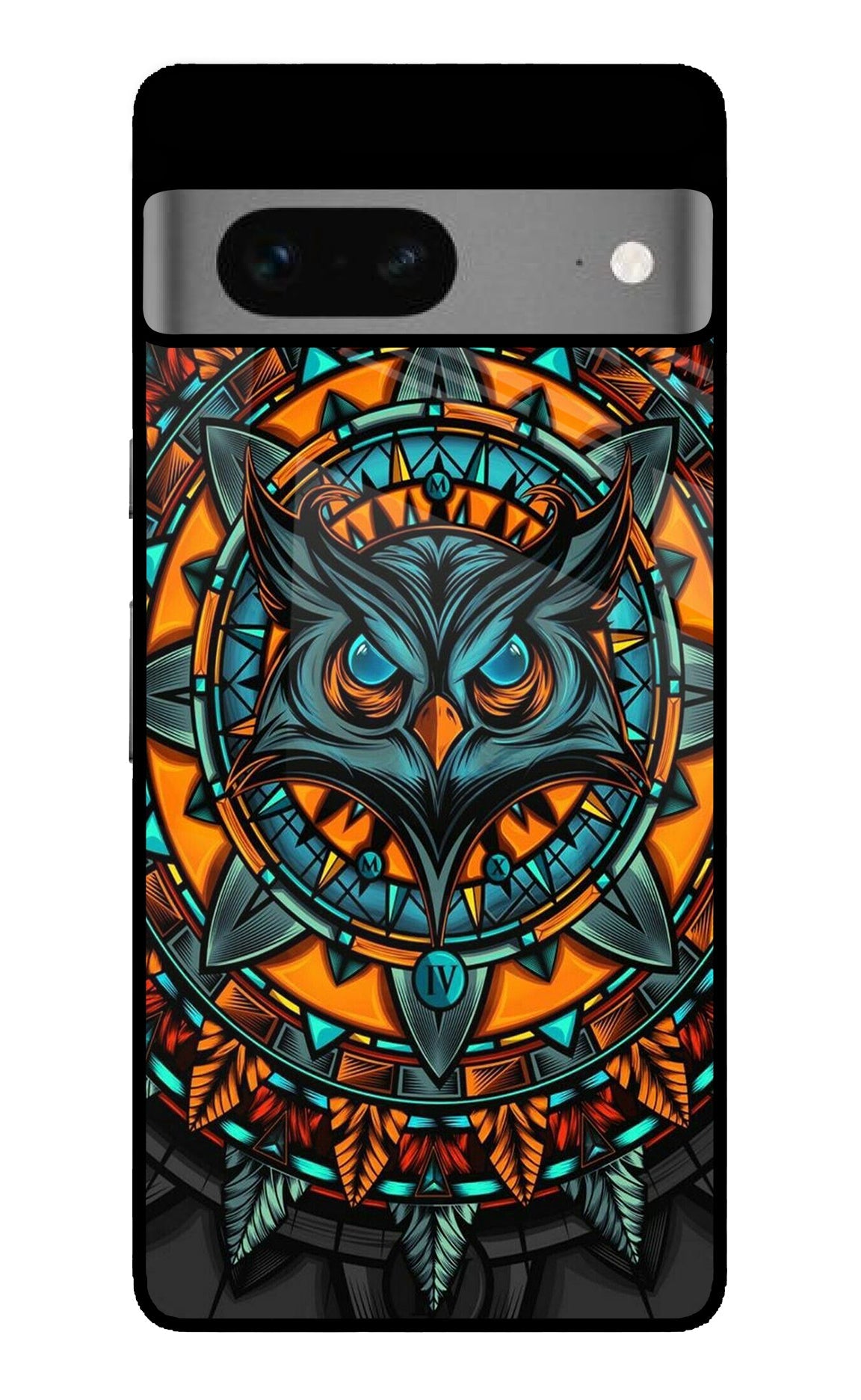 Angry Owl Art Google Pixel 7 Glass Case