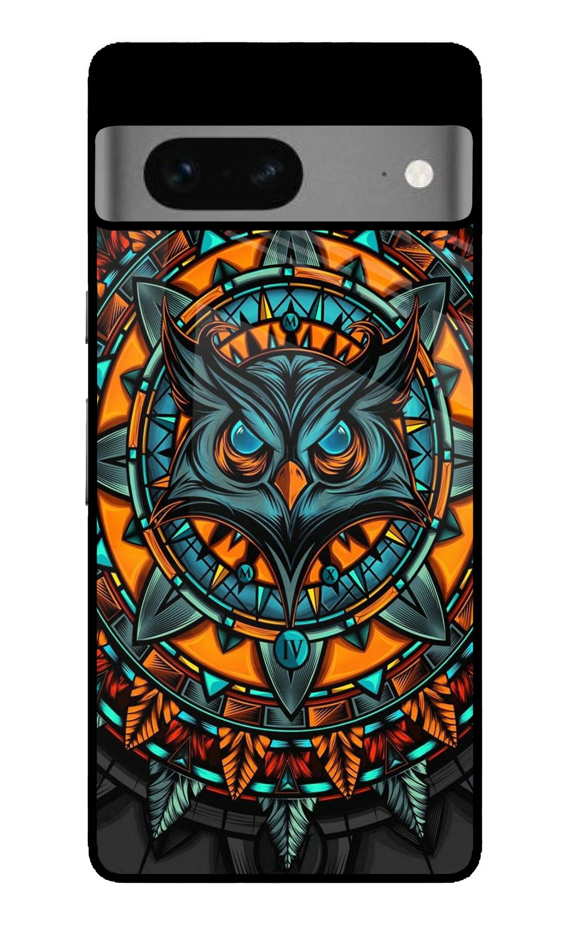 Angry Owl Art Google Pixel 7 Glass Case Back Cover by Casekaro