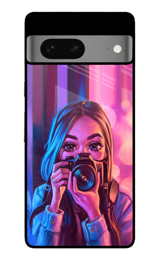 Girl Photographer Google Pixel 7 Glass Case