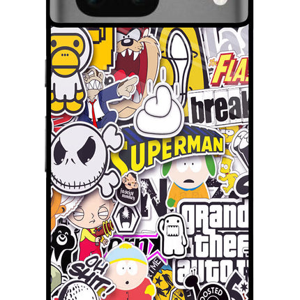 Sticker Bomb Google Pixel 7 Glass Case