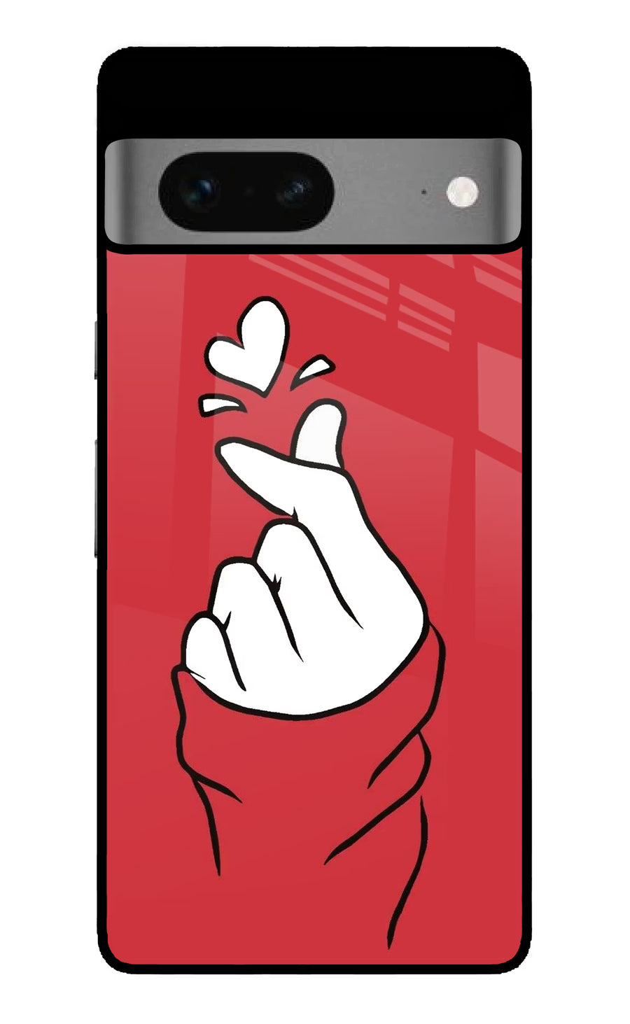 Korean Love Sign Google Pixel 7 Back Cover, Glass case