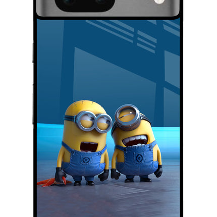 Minion Laughing Google Pixel 7 Glass Case