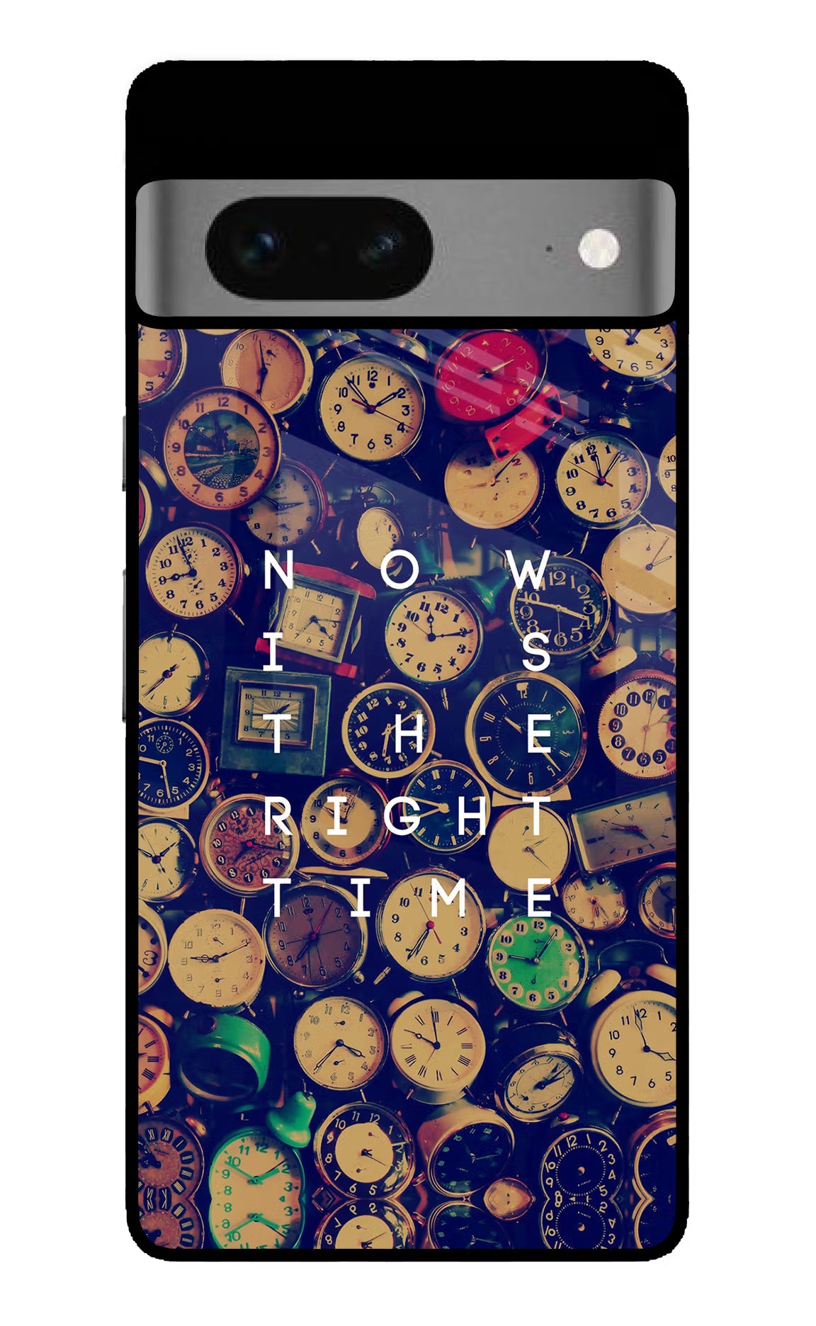 Now is the Right Time Quote Google Pixel 7 Glass Case Back Cover by Casekaro