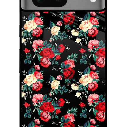 Rose Pattern Google Pixel 7 Glass Case
