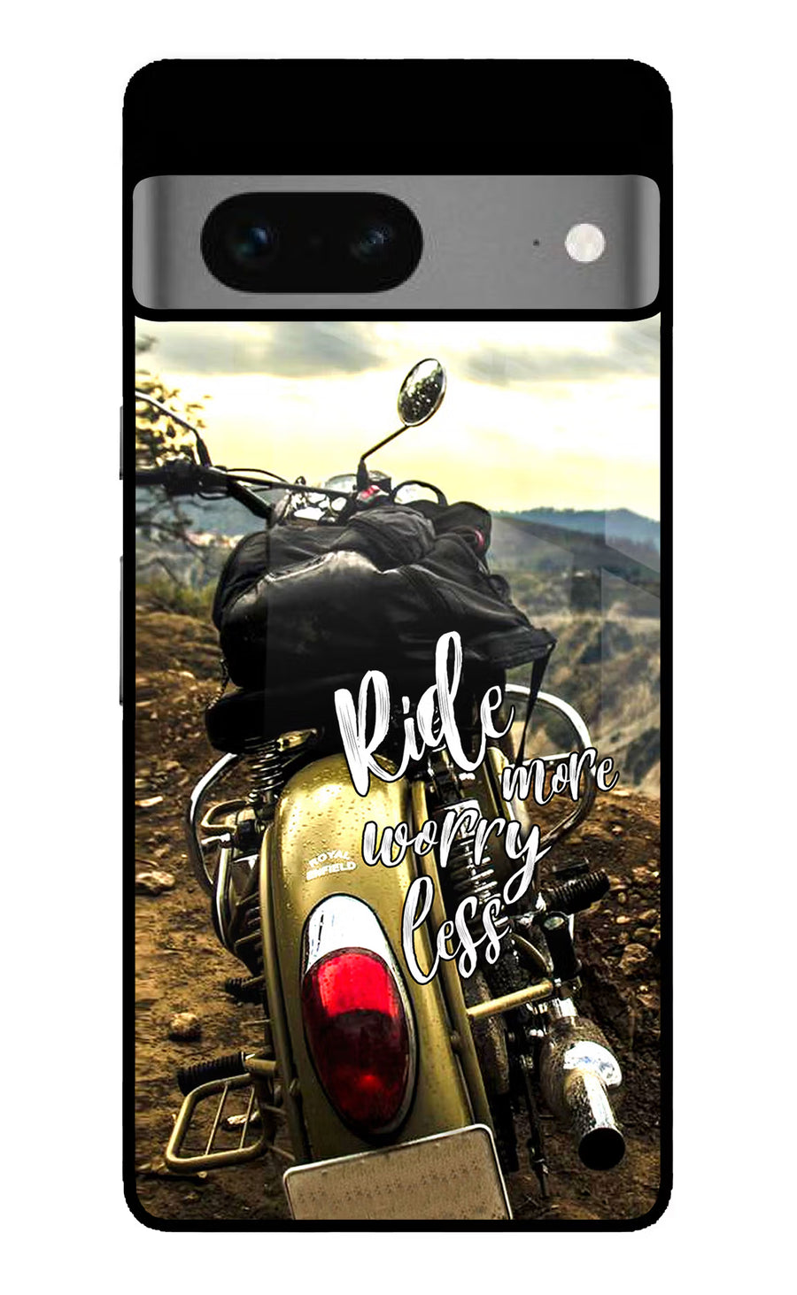 Ride More Worry Less Google Pixel 7 Back Cover, Glass case