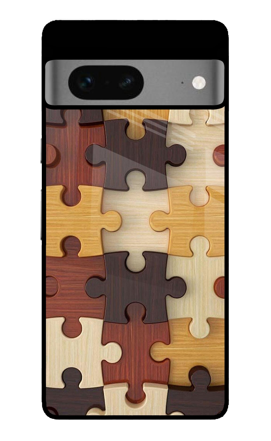 Wooden Puzzle Google Pixel 7 Glass Case