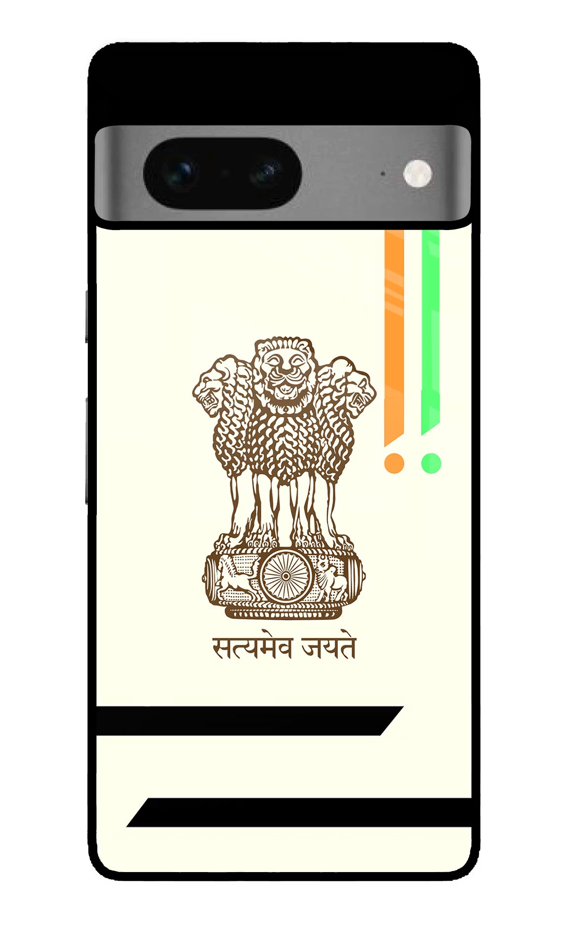 Satyamev Jayate Brown Logo Google Pixel 7 Glass Case Back Cover by Casekaro