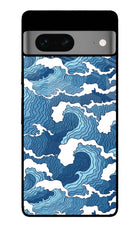 Blue Waves Google Pixel 7 Glass Case Back Cover by Casekaro