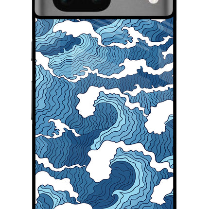 Blue Waves Google Pixel 7 Glass Case