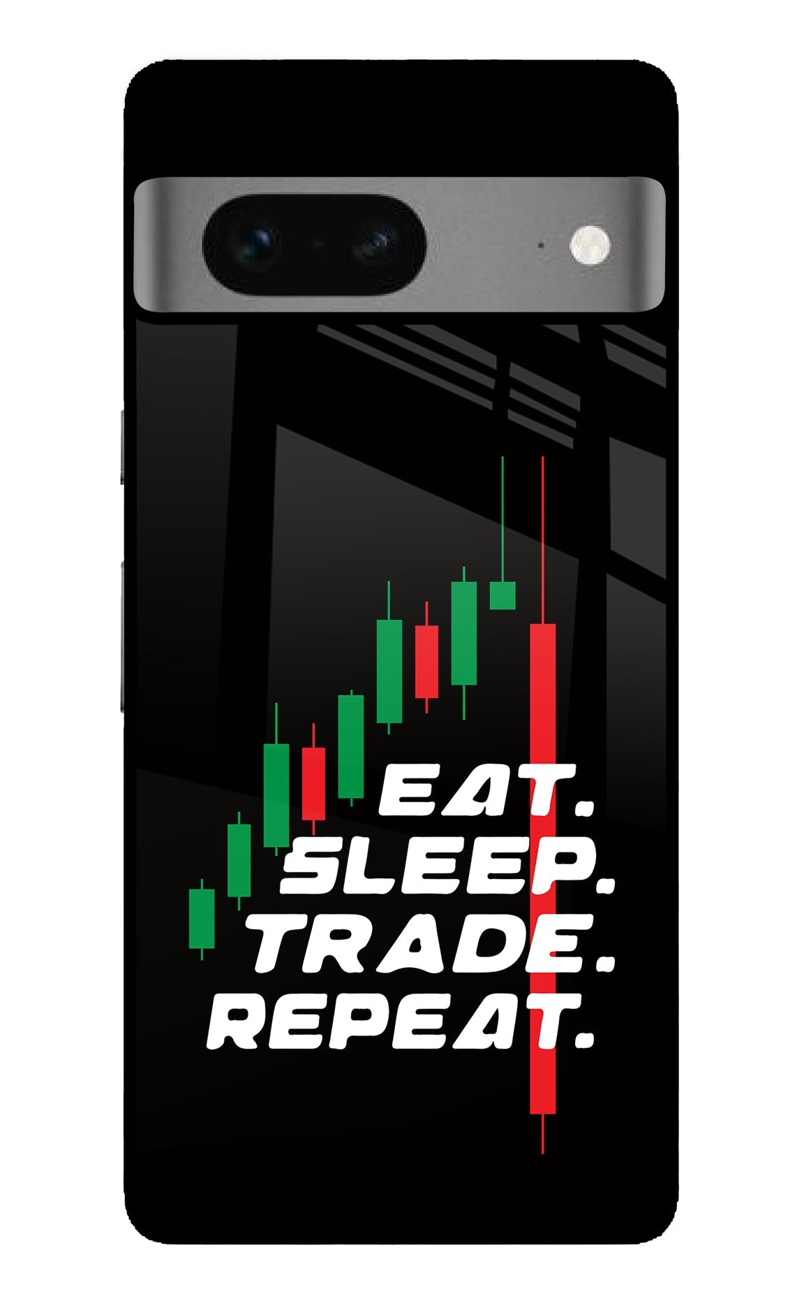 Eat Sleep Trade Repeat Google Pixel 7 Glass Case