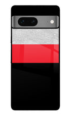 Tri Color Pattern Google Pixel 7 Glass Case Back Cover by Casekaro