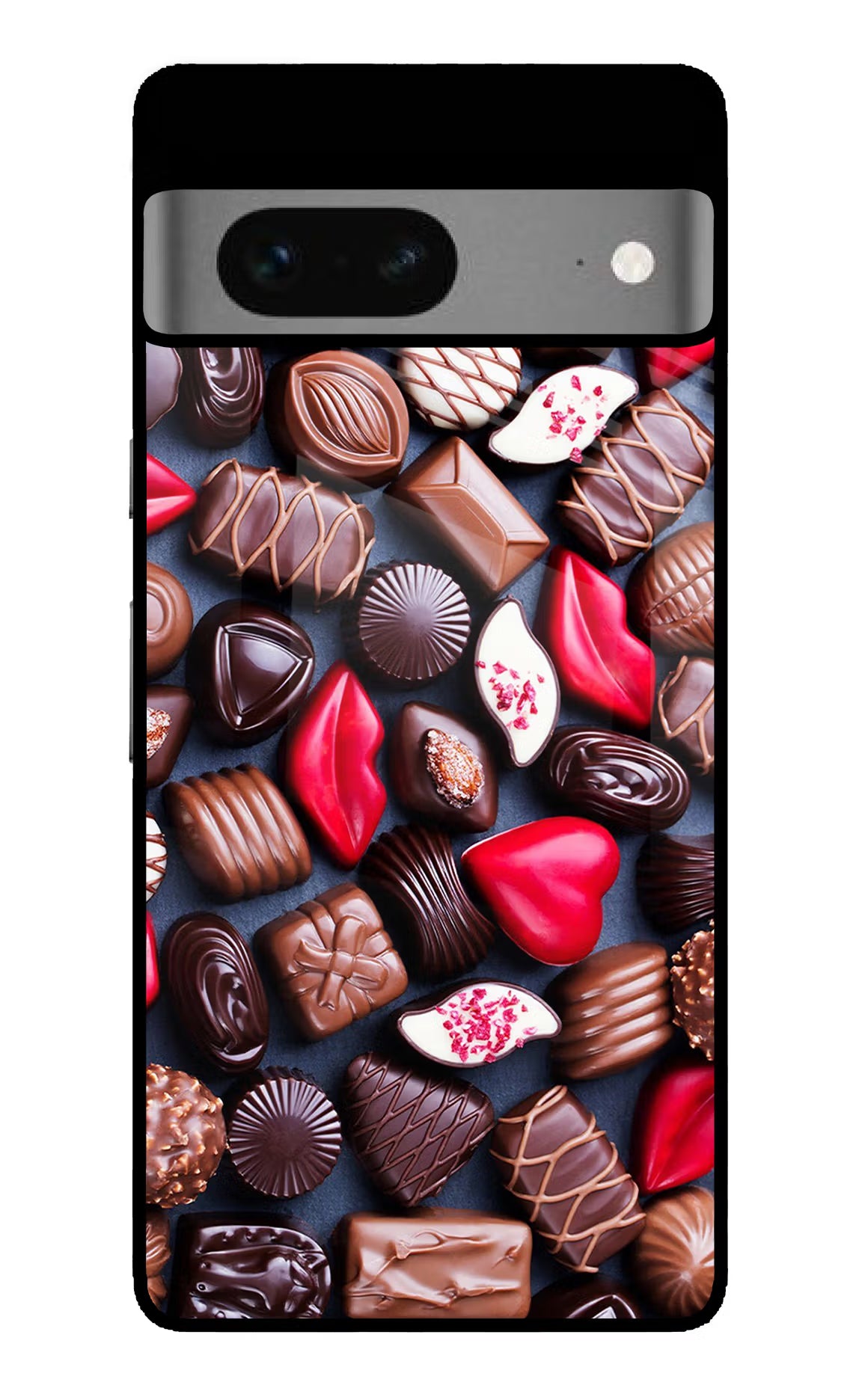Chocolates Google Pixel 7 Glass Case Back Cover by Casekaro