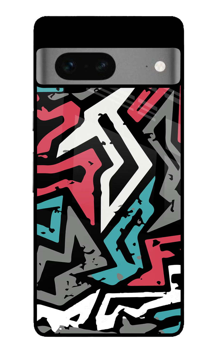 Geometric Graffiti Google Pixel 7 Back Cover, Glass case