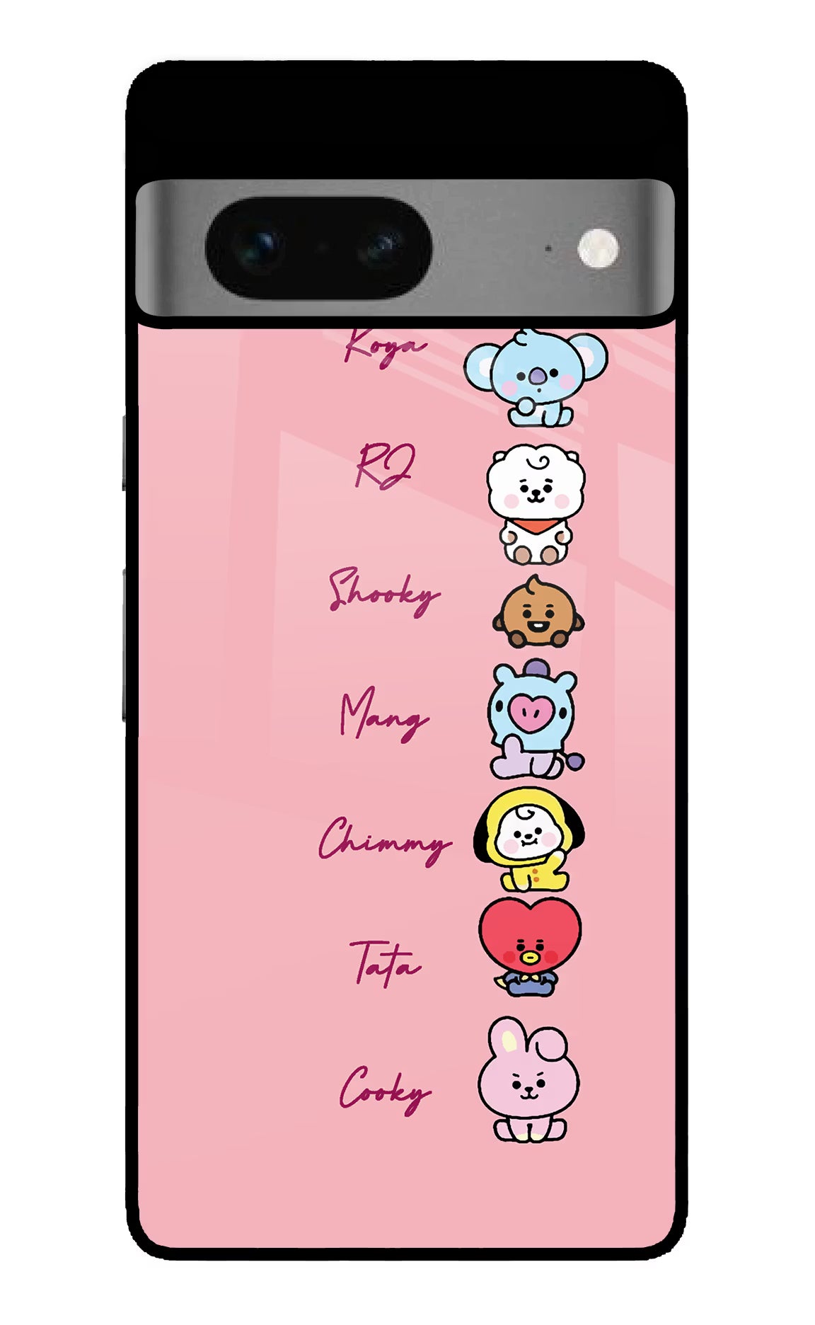 BTS names Google Pixel 7 Glass Case Back Cover by Casekaro