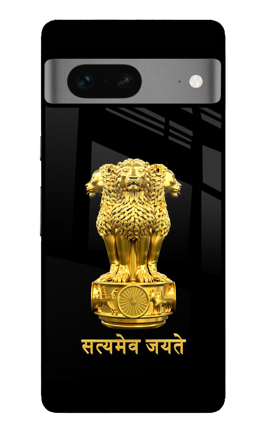 Satyamev Jayate Golden Google Pixel 7 Back Cover, Glass case