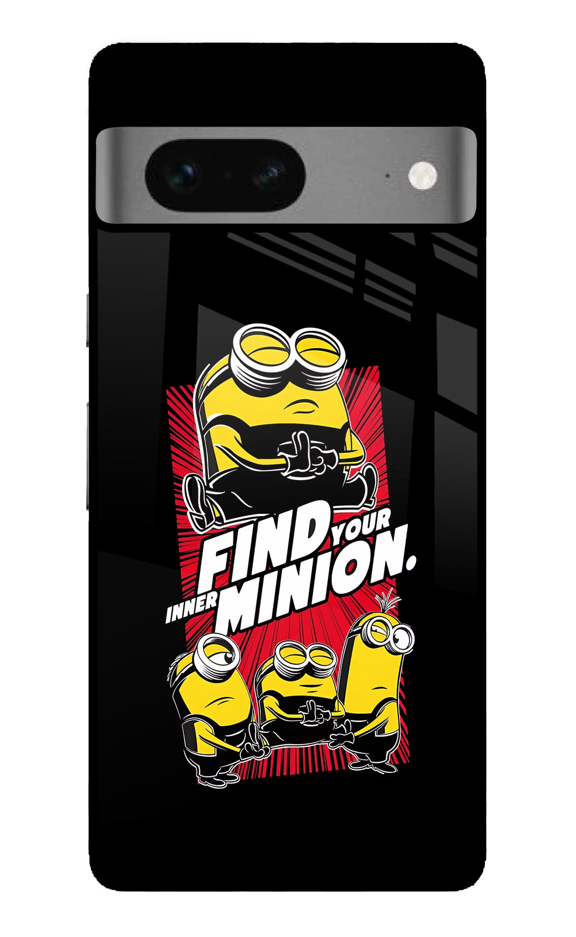 Find your inner Minion Google Pixel 7 Glass Case Back Cover by Casekaro