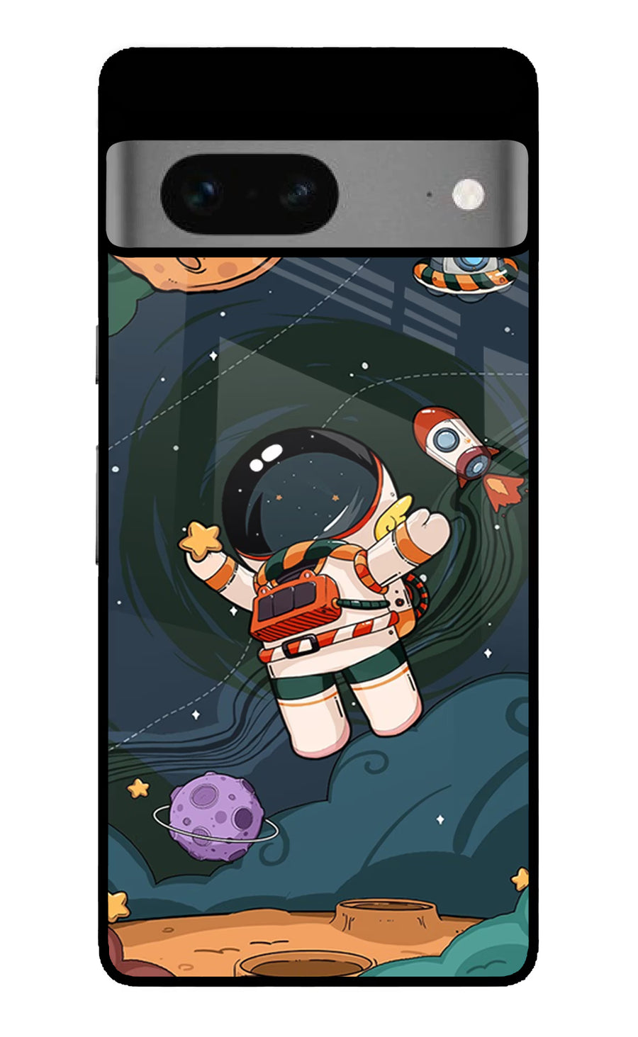 Cartoon Astronaut Google Pixel 7 Back Cover, Glass case