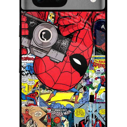 Spider Man Google Pixel 7 Glass Case Back Cover by Casekaro