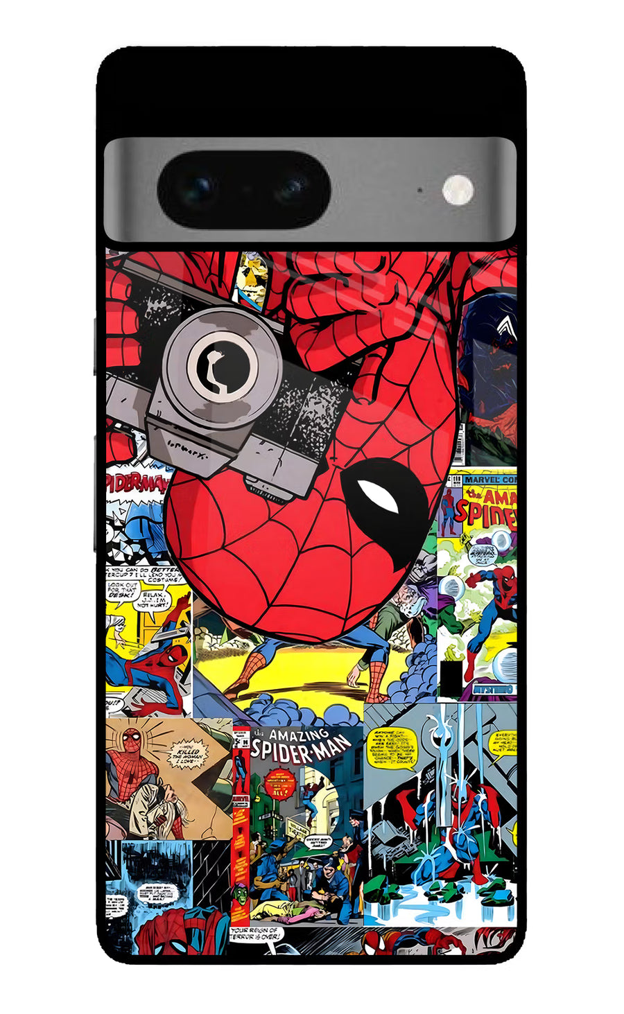 Spider Man Google Pixel 7 Back Cover, Glass case