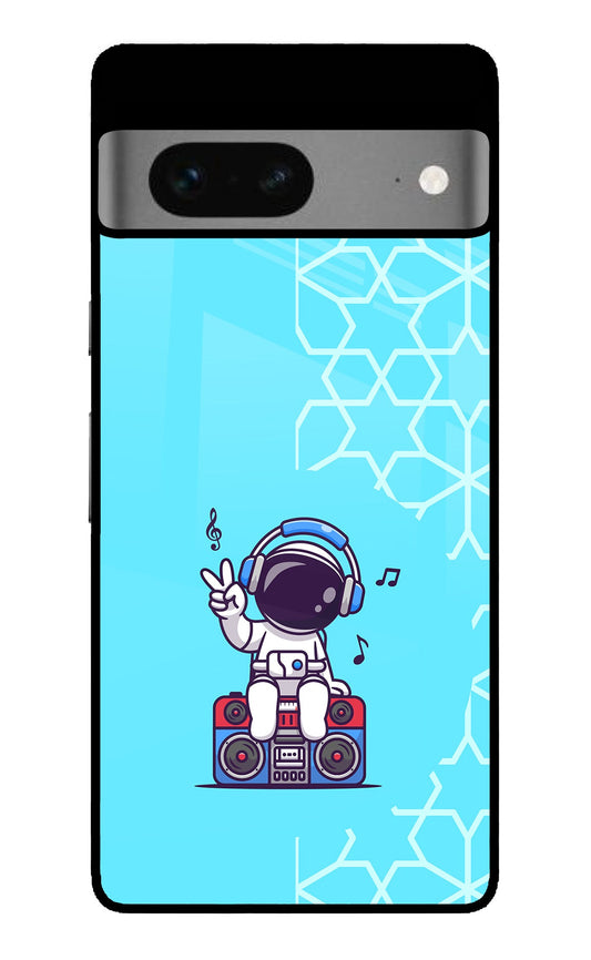 Cute Astronaut Chilling Google Pixel 7 Glass Case