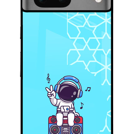 Cute Astronaut Chilling Google Pixel 7 Glass Case